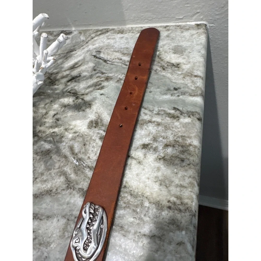 Men's Florida Gators Collegiate Leather Concho Belt iconic alligator‎ logo 36